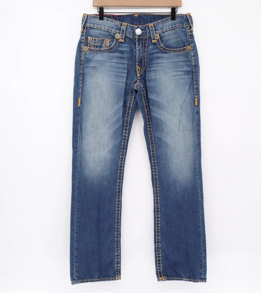 True Religion Jeans Bobby Super T Men's 33x34 Dark Wash Thick Stitch USA